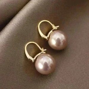 Beautiful Korean Pearl Drop Earrings Rose Gold